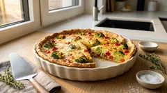 Gemüsekuchen mit Brokkoli und Paprika – knuspriger Mürbeteig, cremiger Guss